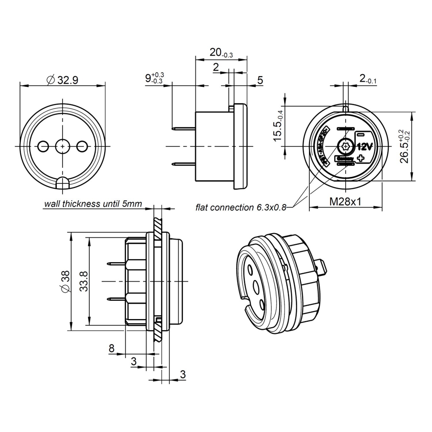 Magnetic Charging Port Mounting Kit for CTEK Chargers: Mercedes-Benz Porsche BMW