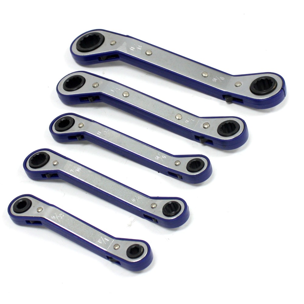 New 5pc SAE Offset Ratchet Box Wrench Set-Sae