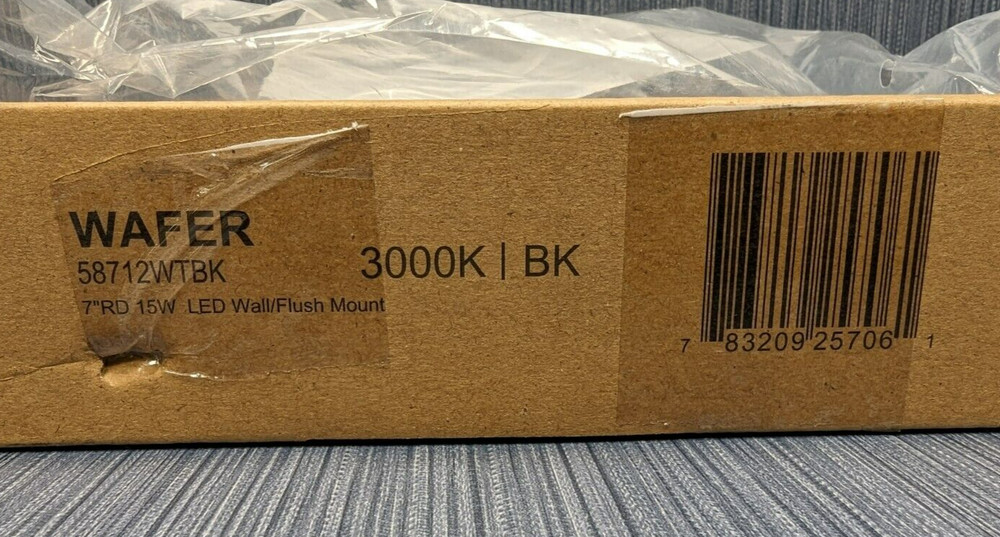 Maxim 58712WTBK Wafer LED 7" Flush Mount Light 3000K - BK