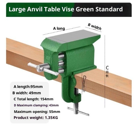 Bench Vise Small Bench Vise with Flat Surface Anvil Large Work Surface