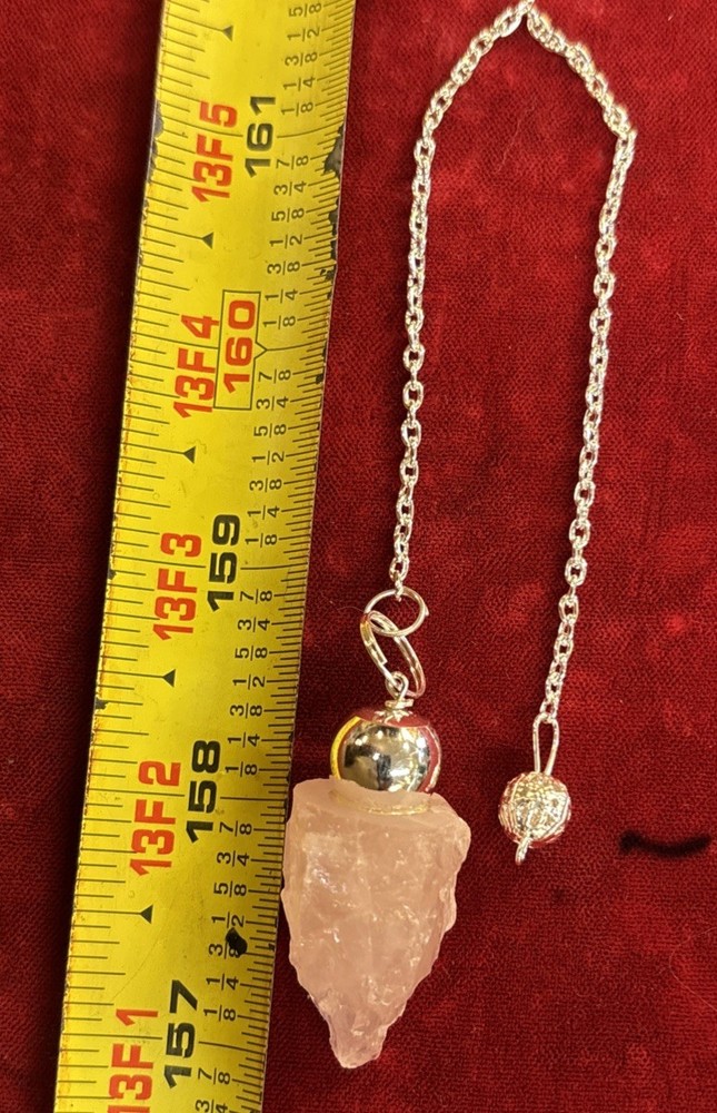 Raw Rose Quartz pendulum