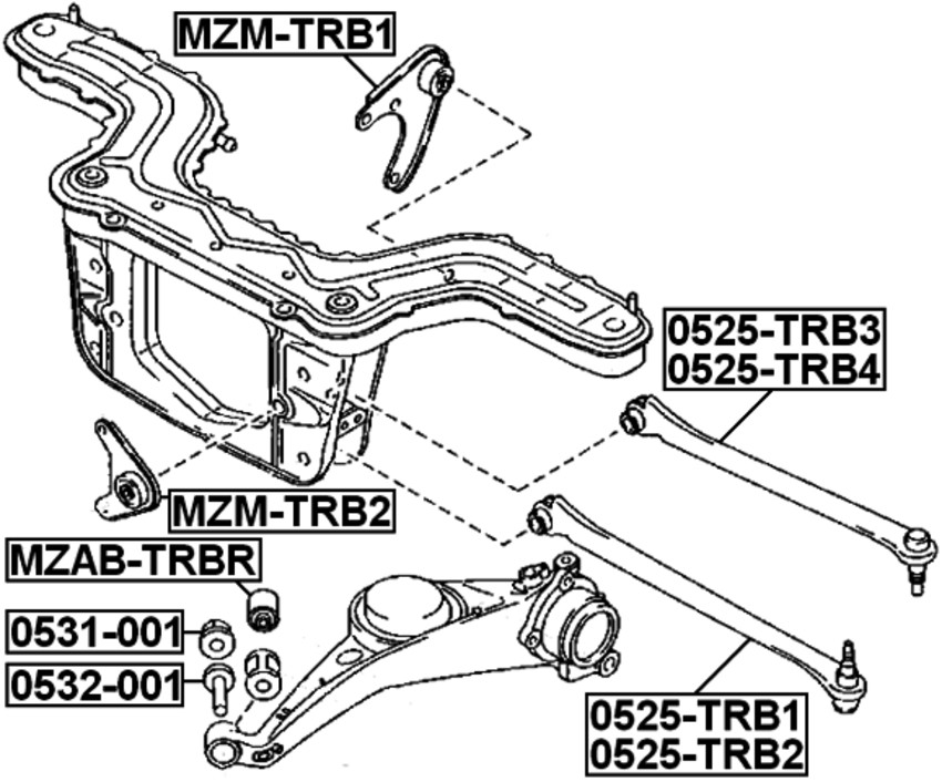 DIFFERENTIAL MOUNT Febest MZM-TRB2