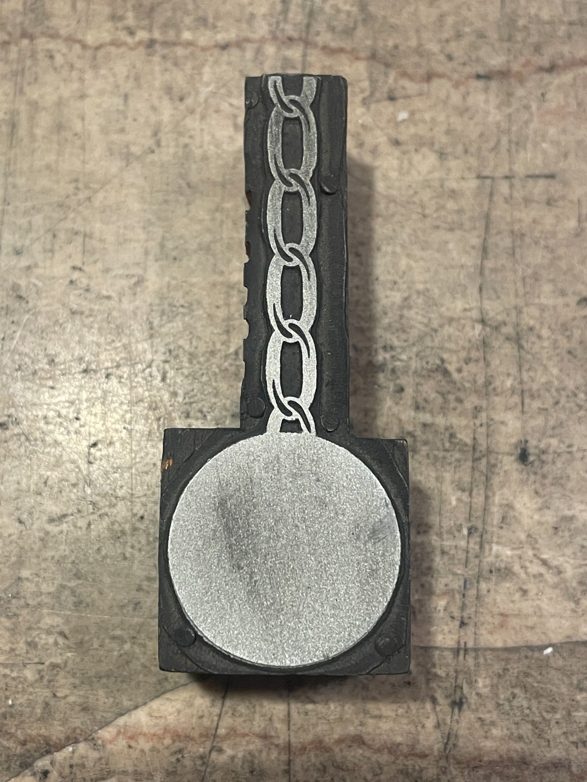 Printing Letterpress Printers Block Ball & Chain / Prison (1285)