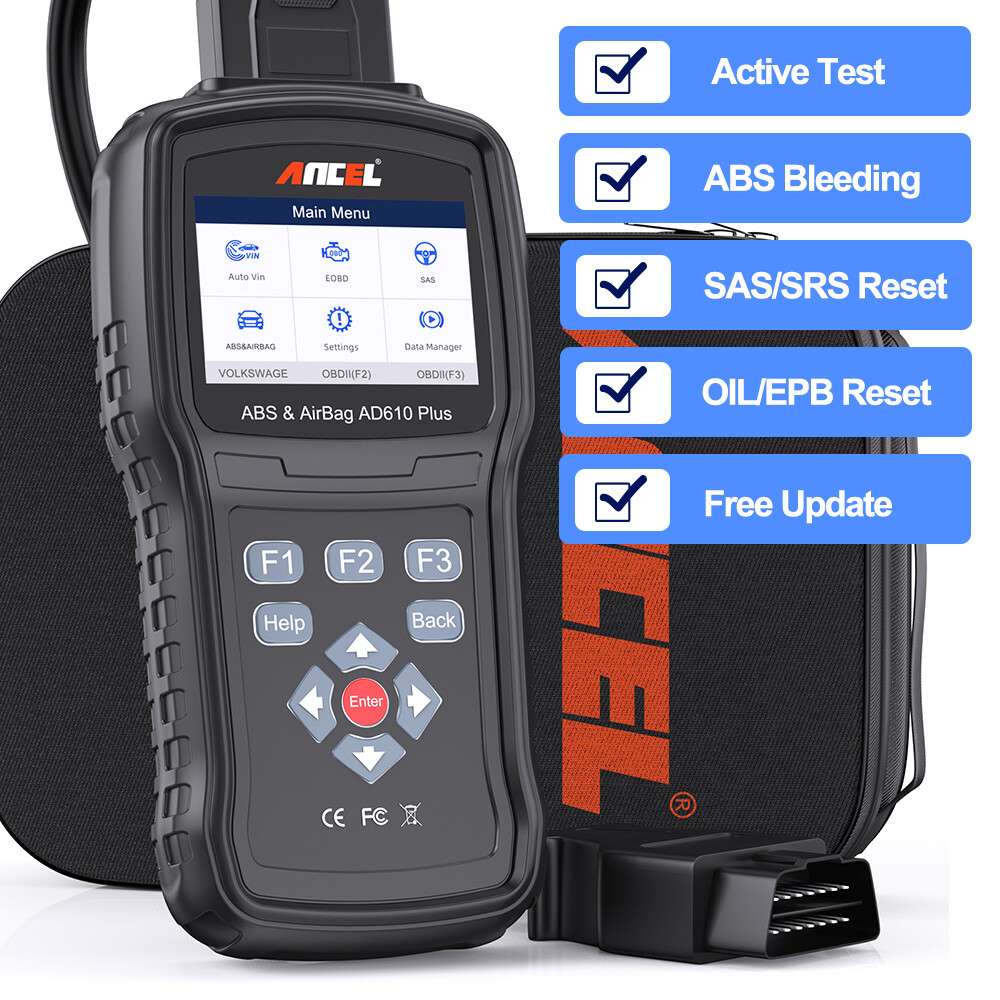 ANCEL AD610 Plus Car OBD2 Scanner Diagnostic Tool ABS SRS SAS Reset Check Engine