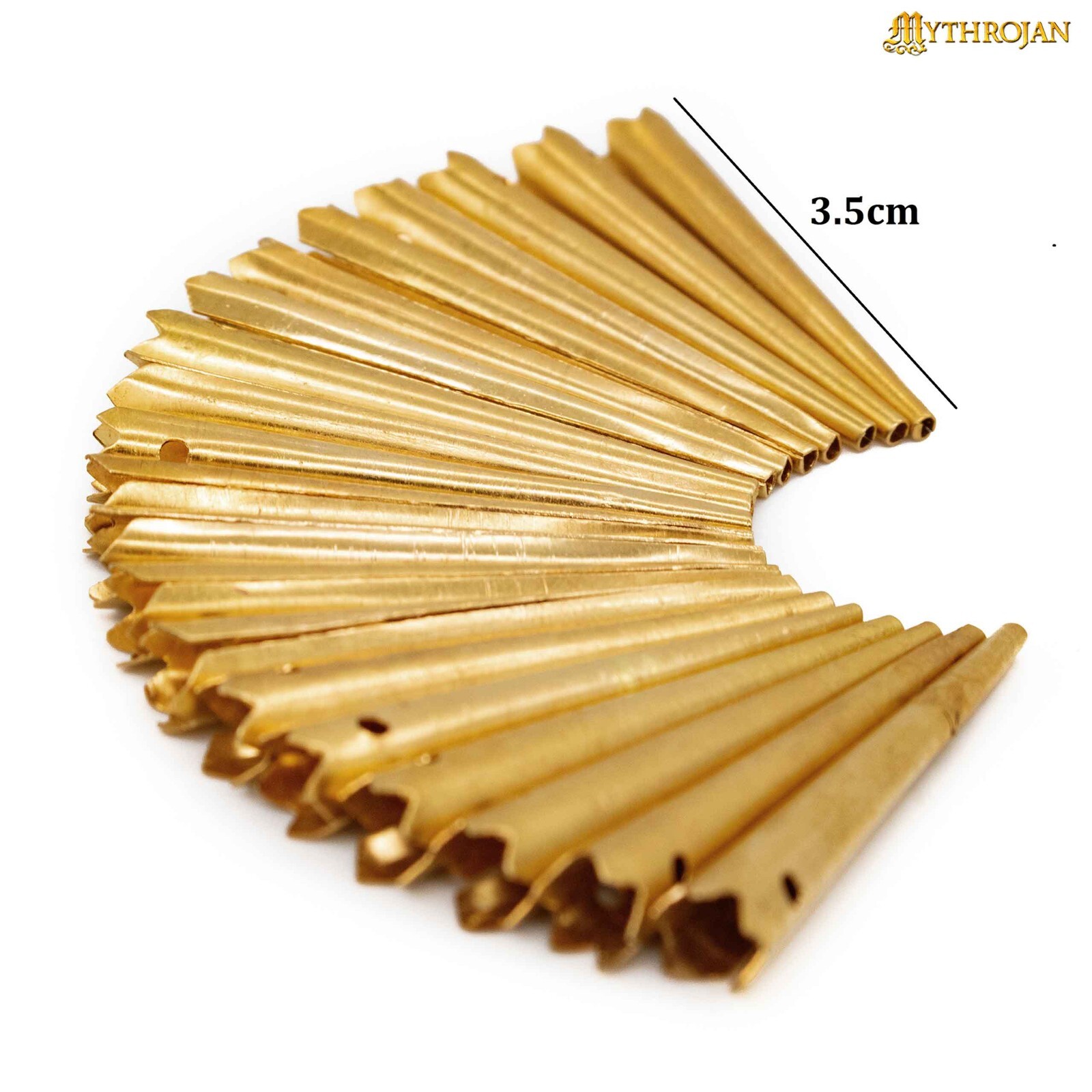 Brass Aiglets Medieval Viking Pure Solid Brass Chapes For Lacing Ends Set of 20