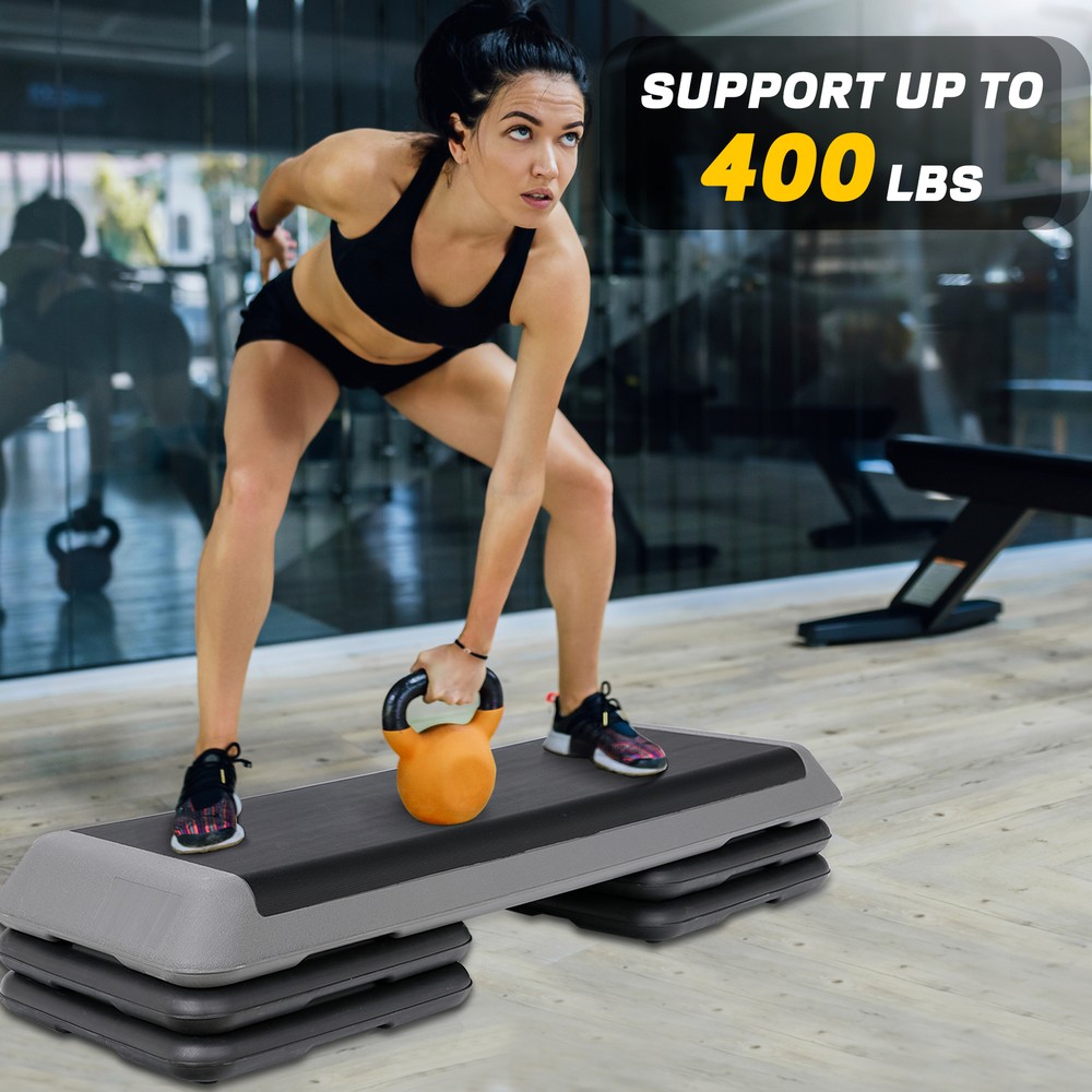 43" Indoor Training Exercise Aerobic Stepper Workout Step Storage 4"- 6"- 8"