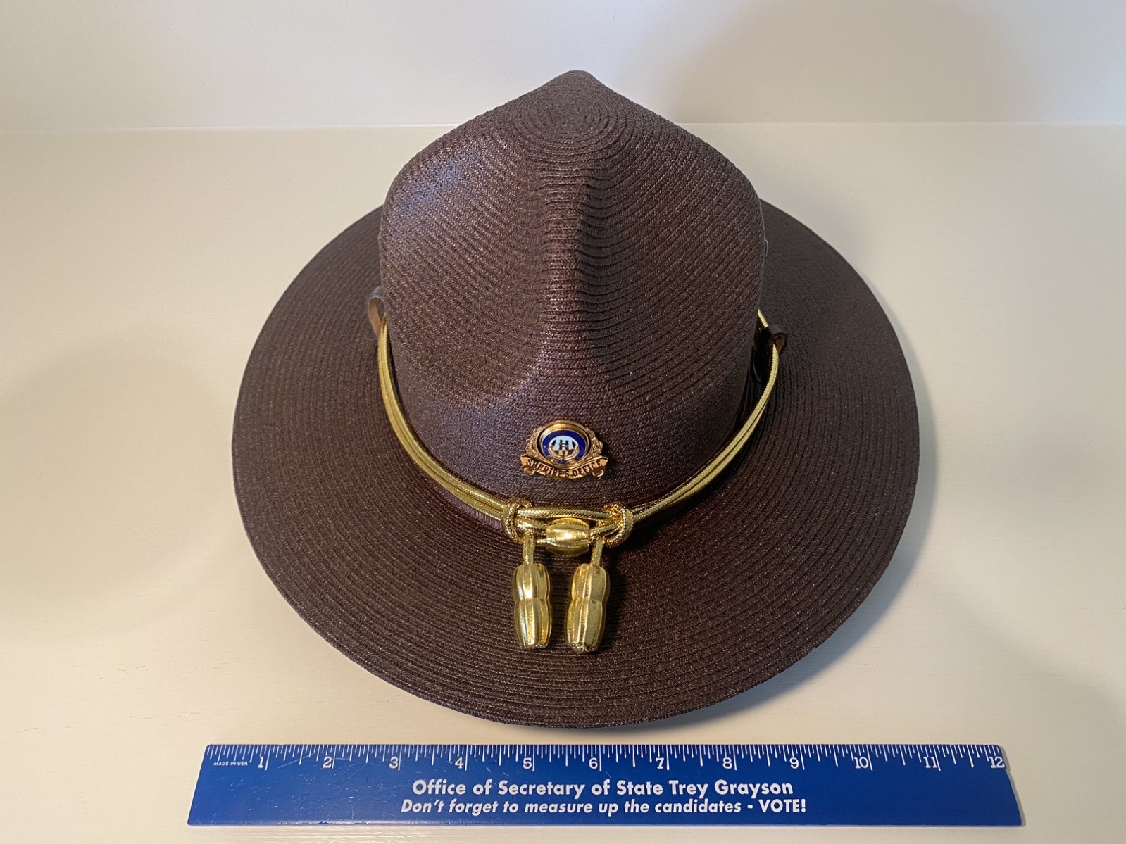 Stratton Form Fitting Straw Campaign Hat w/Strap w/Box 7 1/4