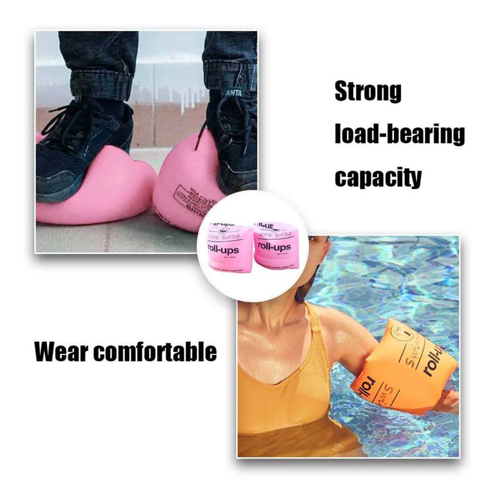 2 Pack Inflatable Swim Arm Bands,Adjustable Pool Floaties, Thickened Safety S...
