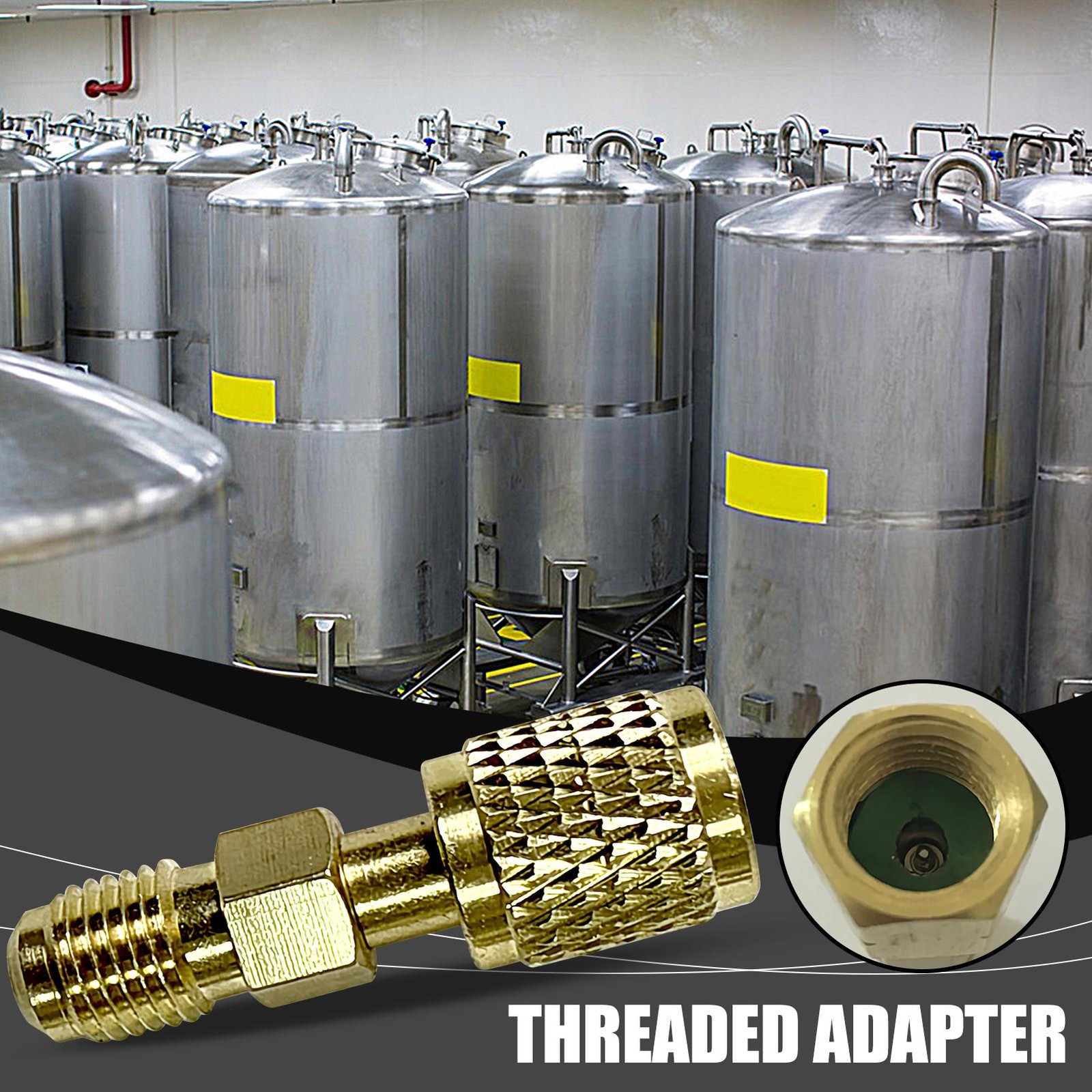 HVAC R32 Reverse Thread 1/4” Female And Male Adapter For A2L R454B/R32 Tanks