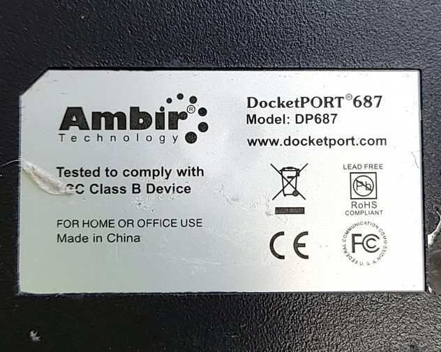Ambir DocketPORT DP687 Portable Duplex ID & Card Scanner SEE NOTES