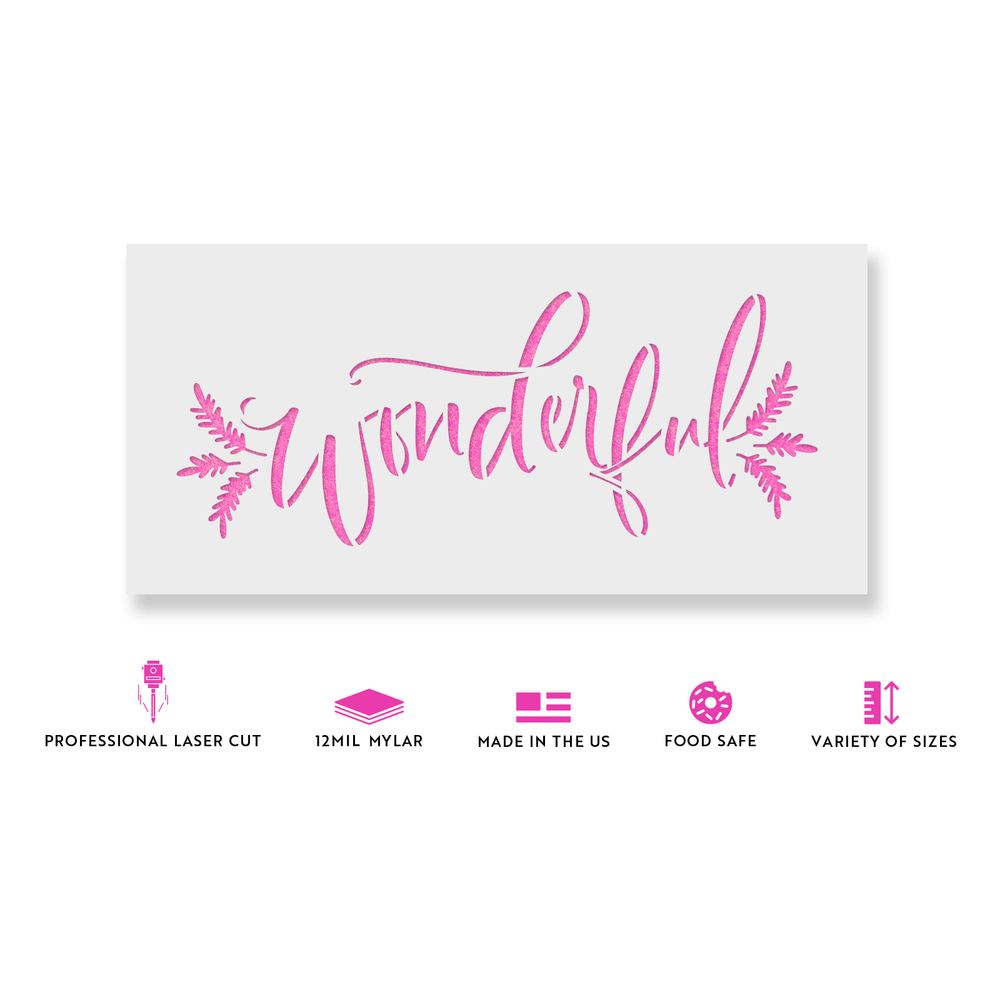 Wonderful Winter Foliage Stencil - Reusable Stencils for DIY Projects