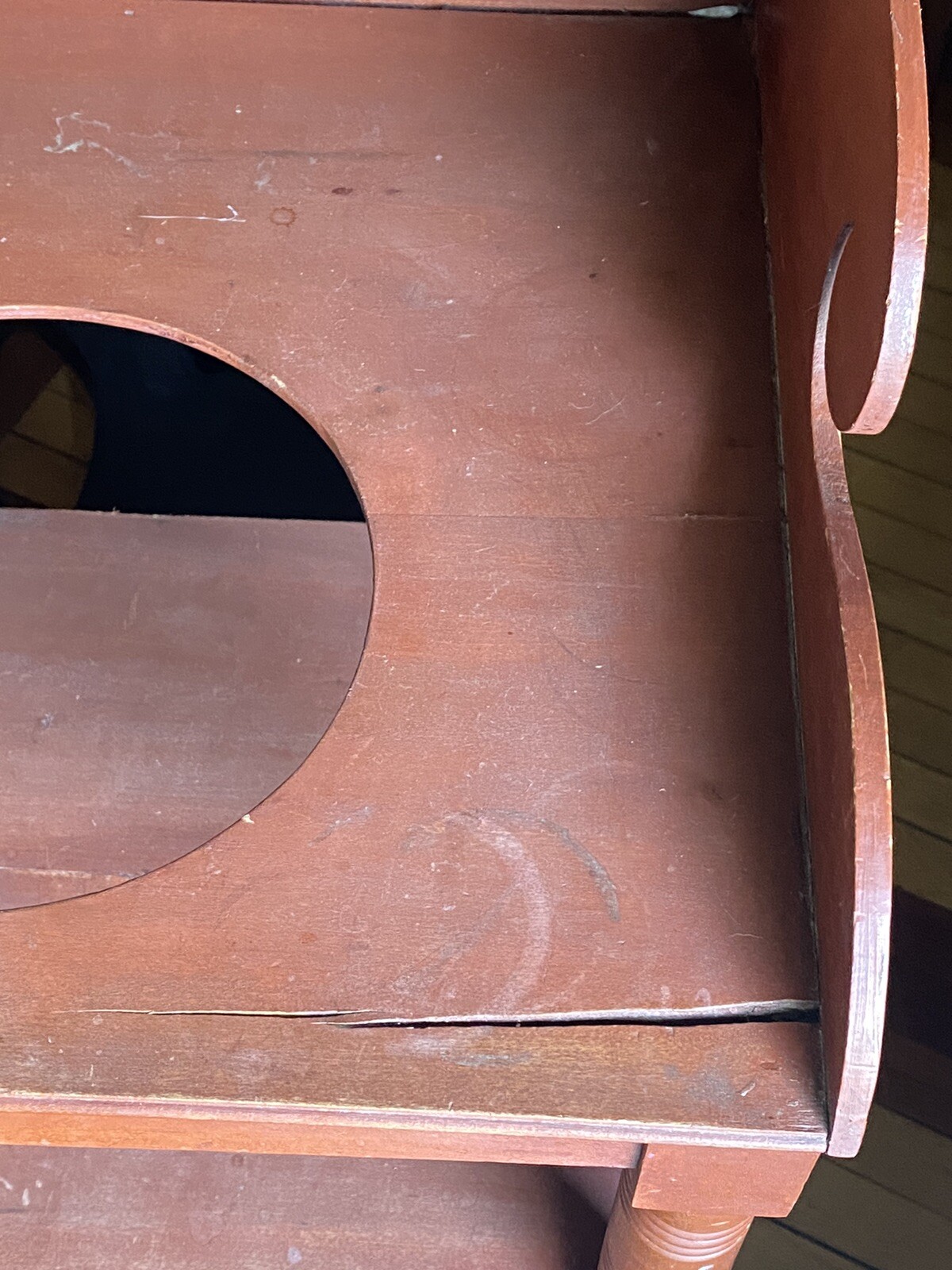 Antique Washstand w Birdseye Maple Drawer 19th Century Sheraton Style Classical