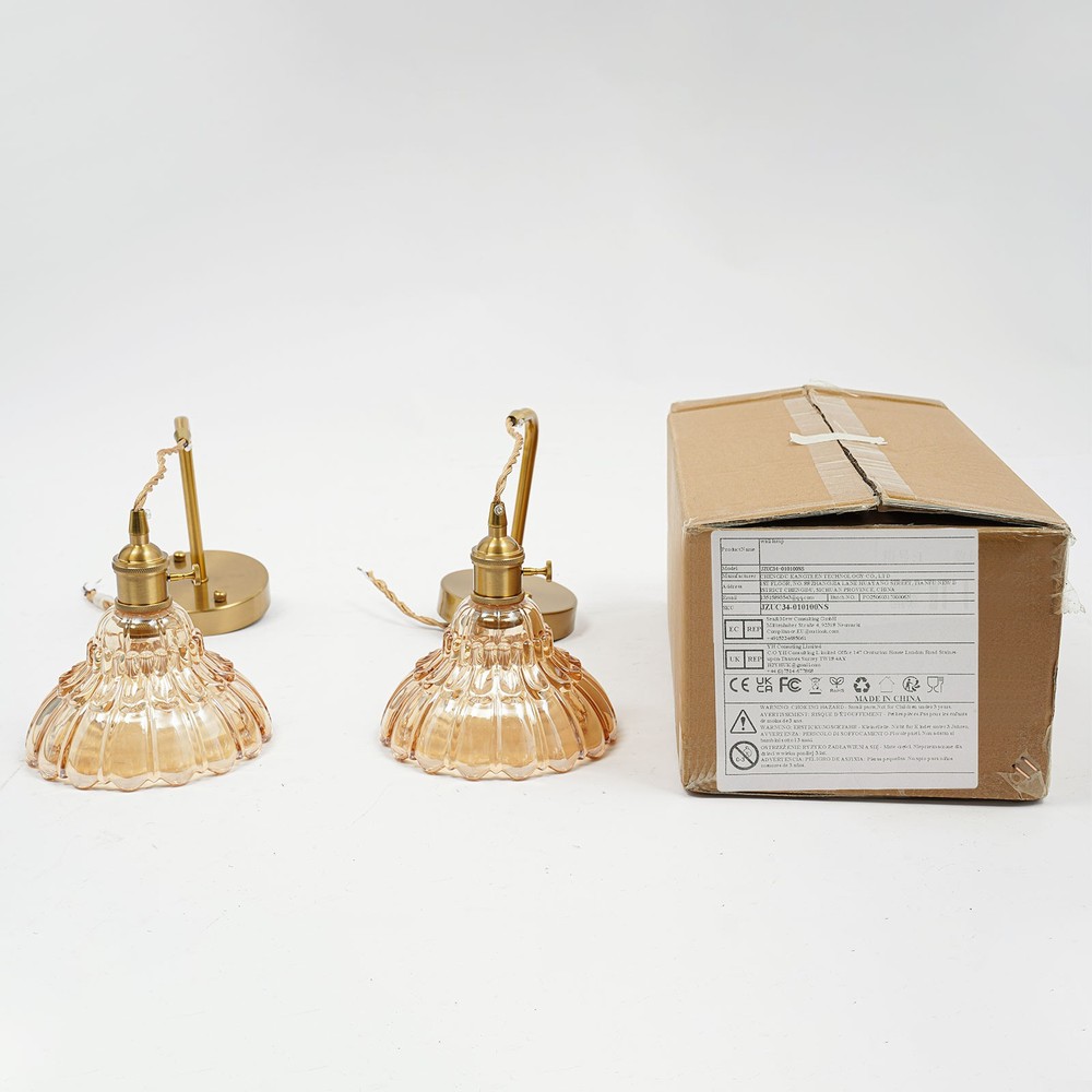 2pcs Gold Vintage Wall Lamp Indoor Wall-mounted Wall Light Without Light Source