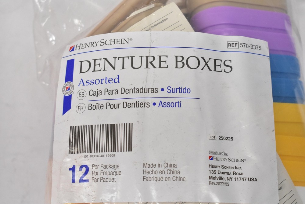 Henry Schein Denture Boxes Assorted 12 Pack Dental Storage Cases REF 570-3375