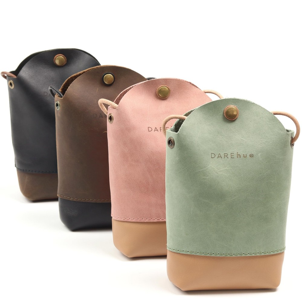 Chic Duo Sling Bag - Genuine Leather Mint Green