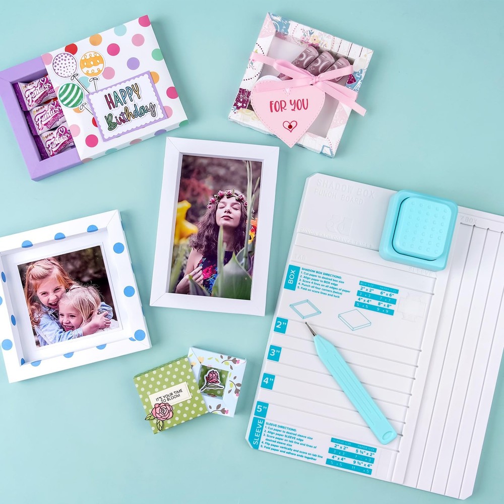 BAOFALI Shadow Box Punch Board for DIY Making 2" 3" 4" 5" Shadow Boxes and Sleev