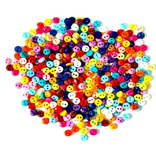 Tiny Button,500pcs Micro Button 6mm Resin Button for Dolls Clothing Sewing