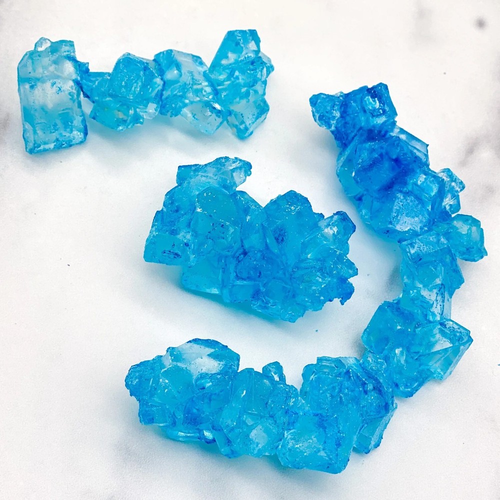 Blue Raspberry Old Fashioned Rock Candy Crystals on Strings 1 lb by nuts n more