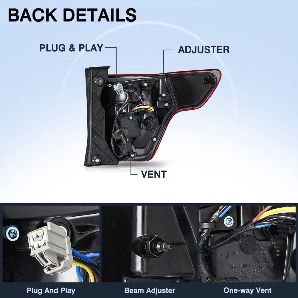 For 2016 2017 2018 2019 Ford Explorer Driver Left Side Tail Light Brake Lamp