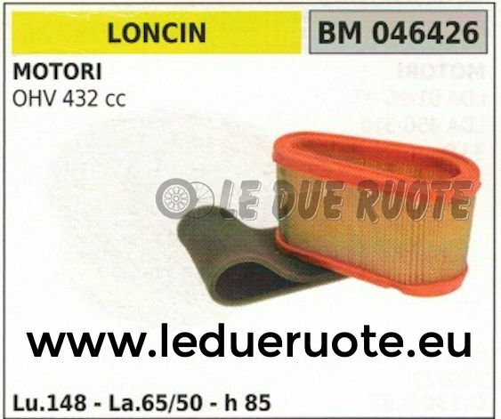 Air Filter + Sponge Prefilter Loncin OHV Engine 432Cc 148X65/50X85