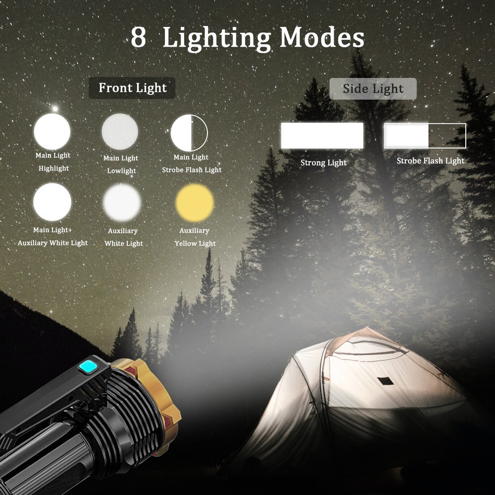 Super Bright 990000LM Torch LED Flashlight USB Rechargeable Handheld Work Light