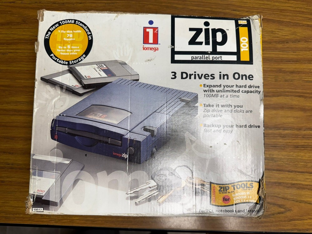 Iomega Zip 100 External Drive Parallel Port (Tested Working)