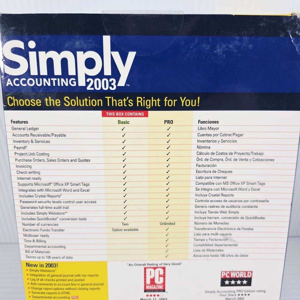 Simply Accounting 2003 Basic - Pc Software - Brand New Sealed
