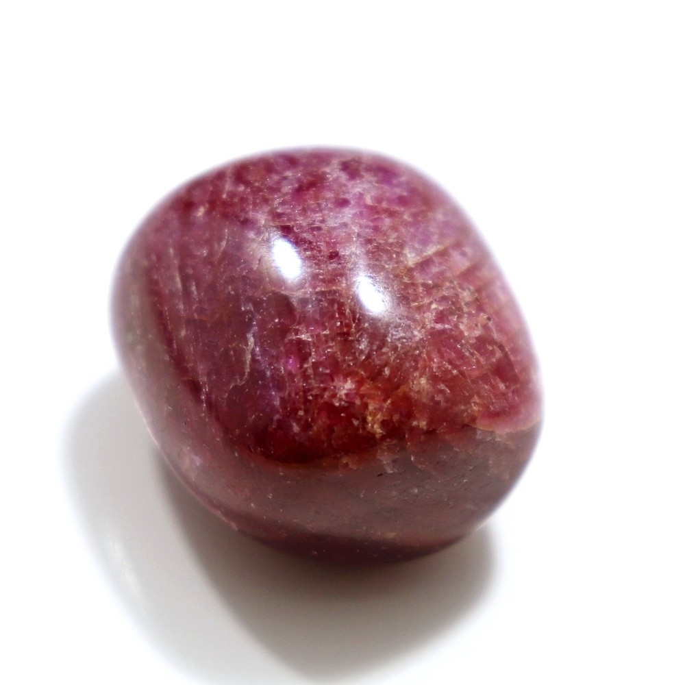 Tumbled Stone: Ruby, Red Corundum from India, Fluorescent (RUB53)