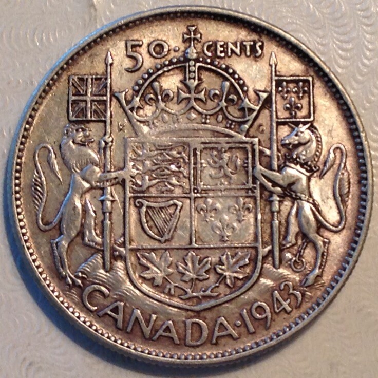 1943 Canada George VI  50 CENTS