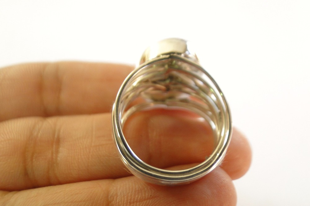 Labradorite Solitaire 925 Sterling Silver Ring Size 6 7 8 9