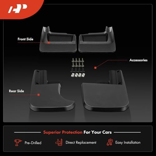 Set of 4PCS Mud Flaps Splash Guards Mudguards Mudflaps with Hardware Kits