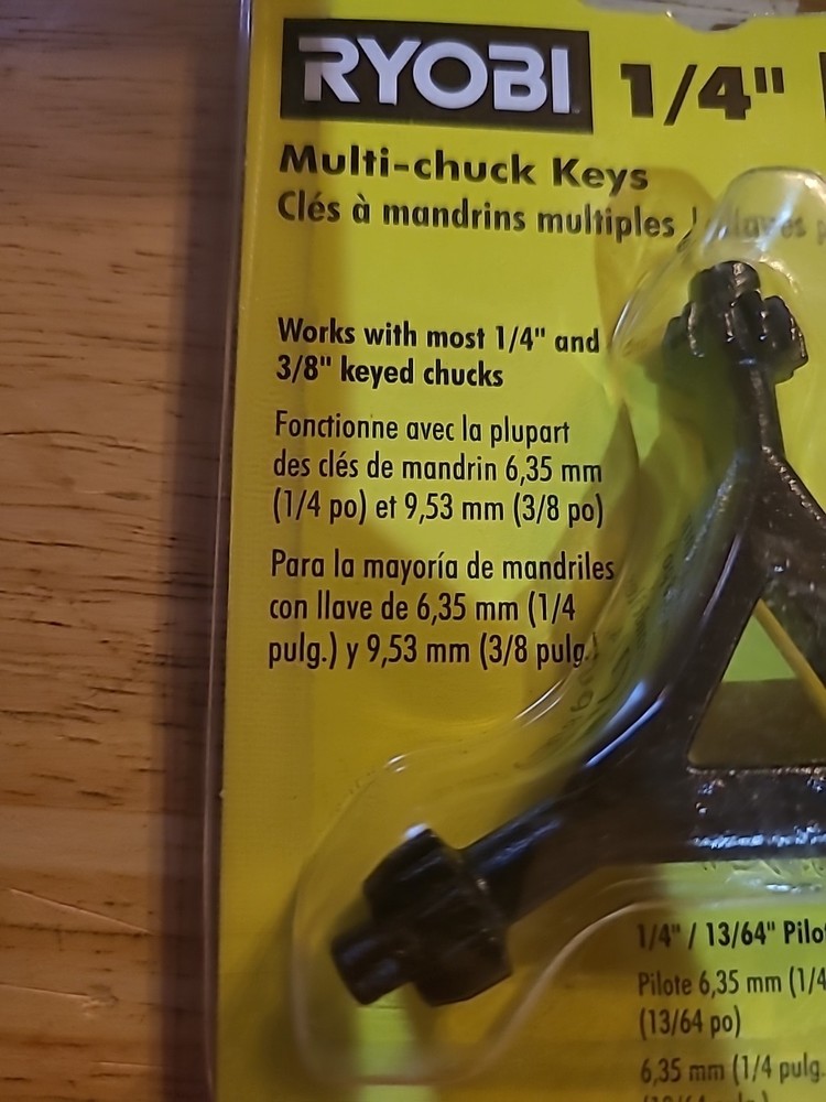 RYOBI- MULTI-CHUCK KEYS - 1/4" & 3/8" A10MK11 Bb