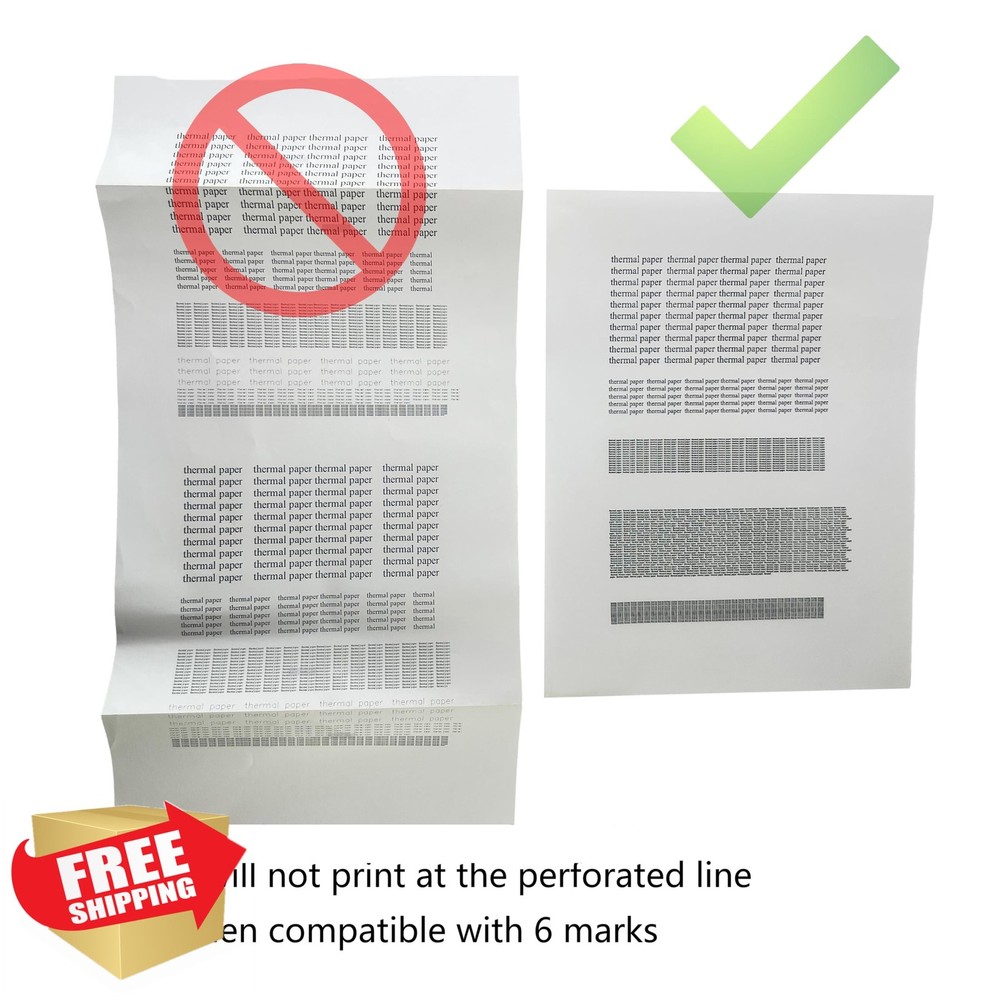 BPS BPA Free Thermal Printer Paper 8.5x11 Letter Folded Continuous for SharpF...