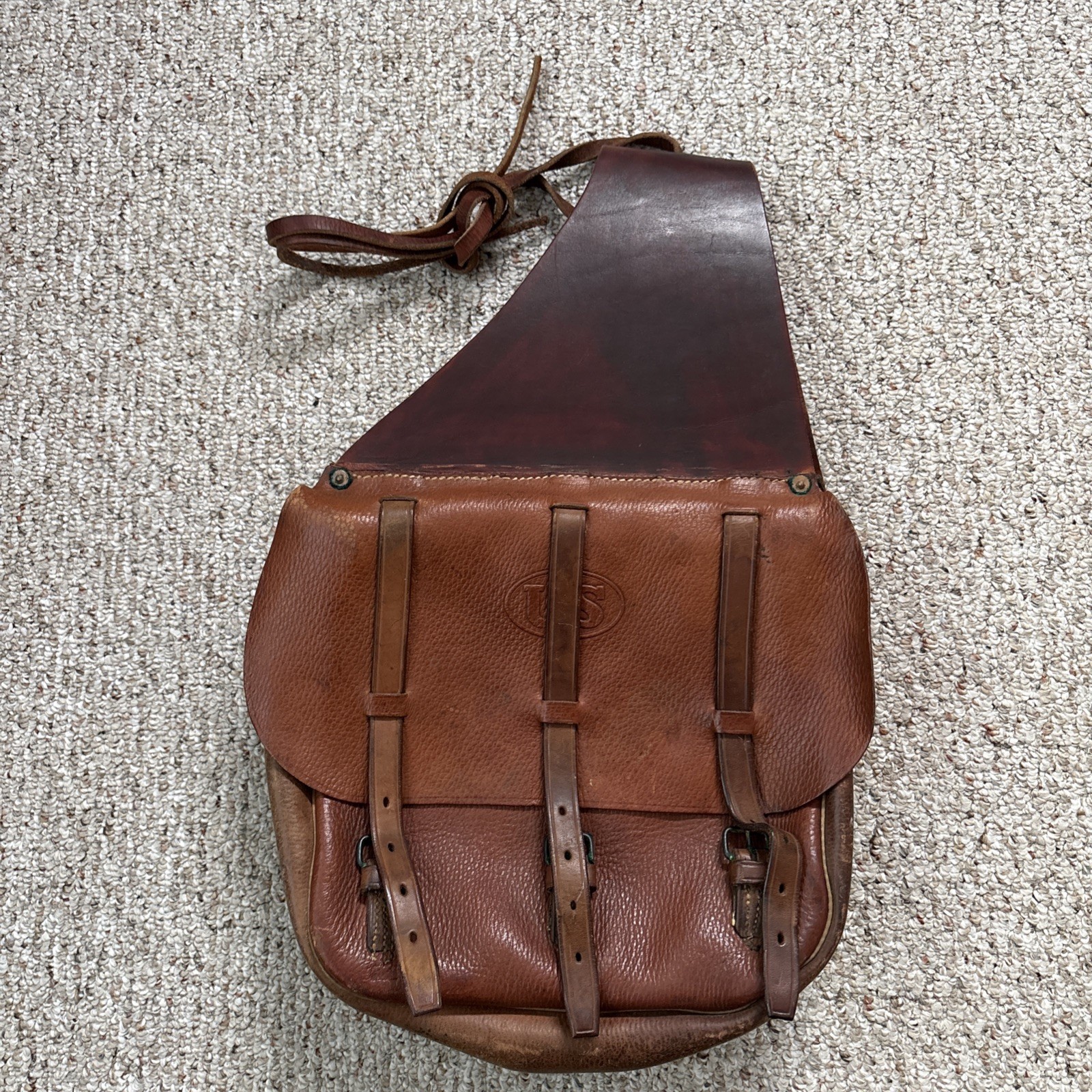 US Cavalry Saddle Bags WWI Antique Leather US Military Saddle Bags Army