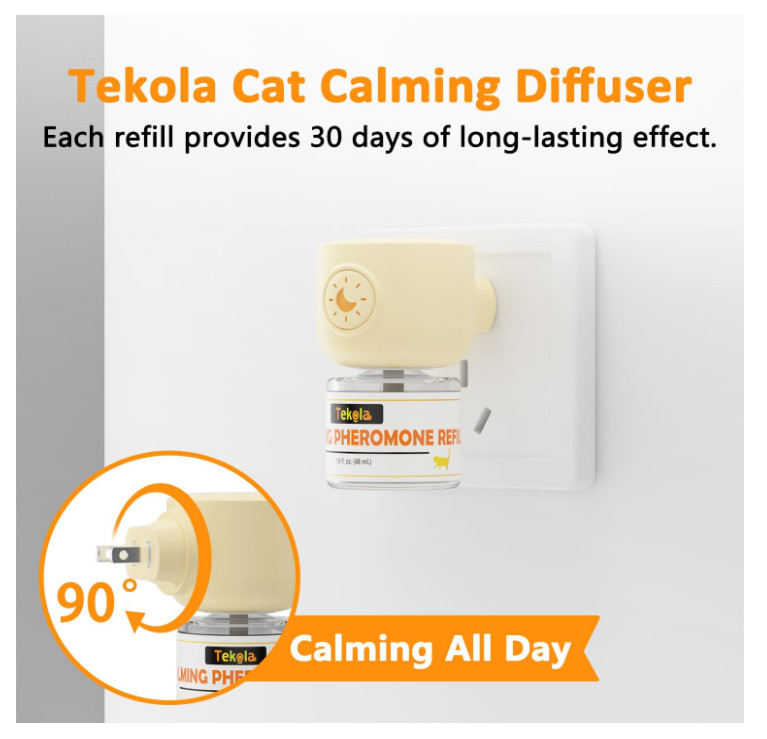 Cat Calming Diffuser Anxiety Relief 2-in-1 Cat Pheromones Calming Diffuser to R