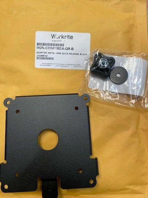 WORKRITE ERGONOMICS MON-CONF1SDA-QR-B, Metal Adaptor Vesa Quick Release, Black