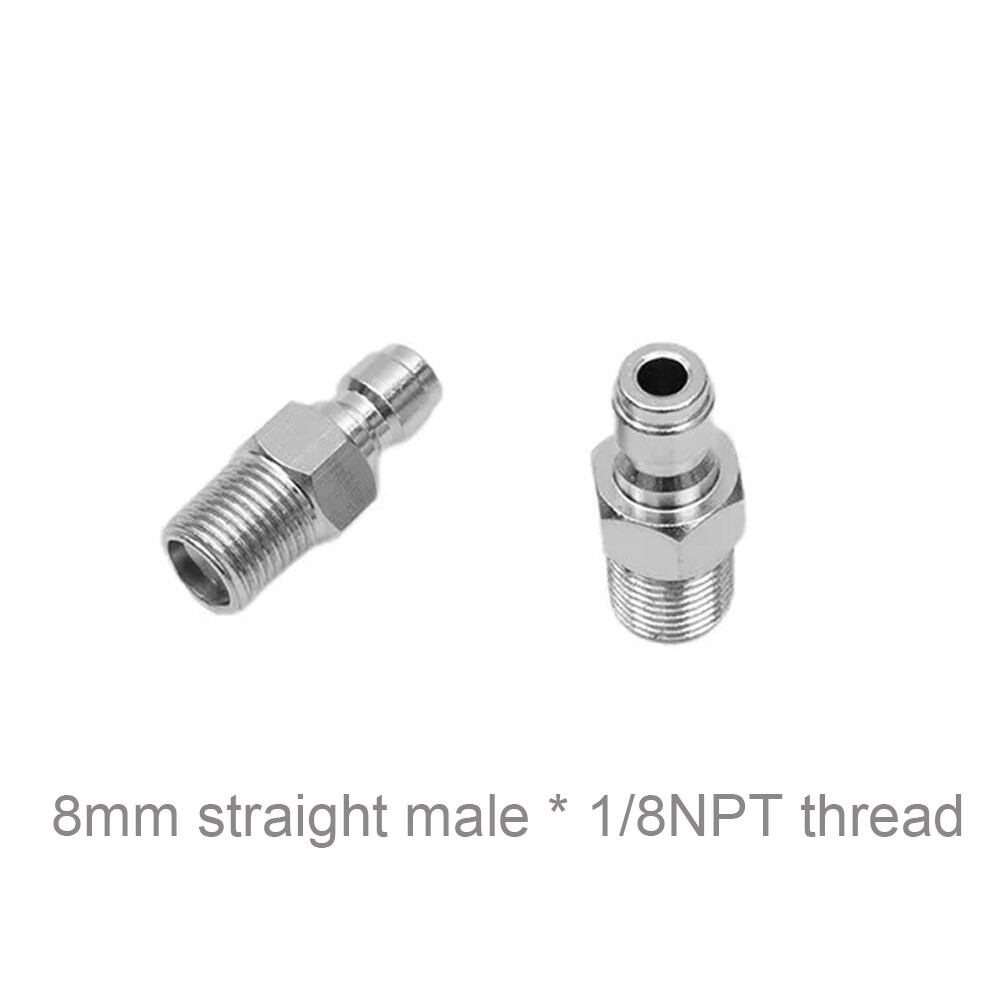 2 Pcs Paintball PCP 8mm Quick-Release Disconnect Coupler 1/8-NPT Fit Male&Female
