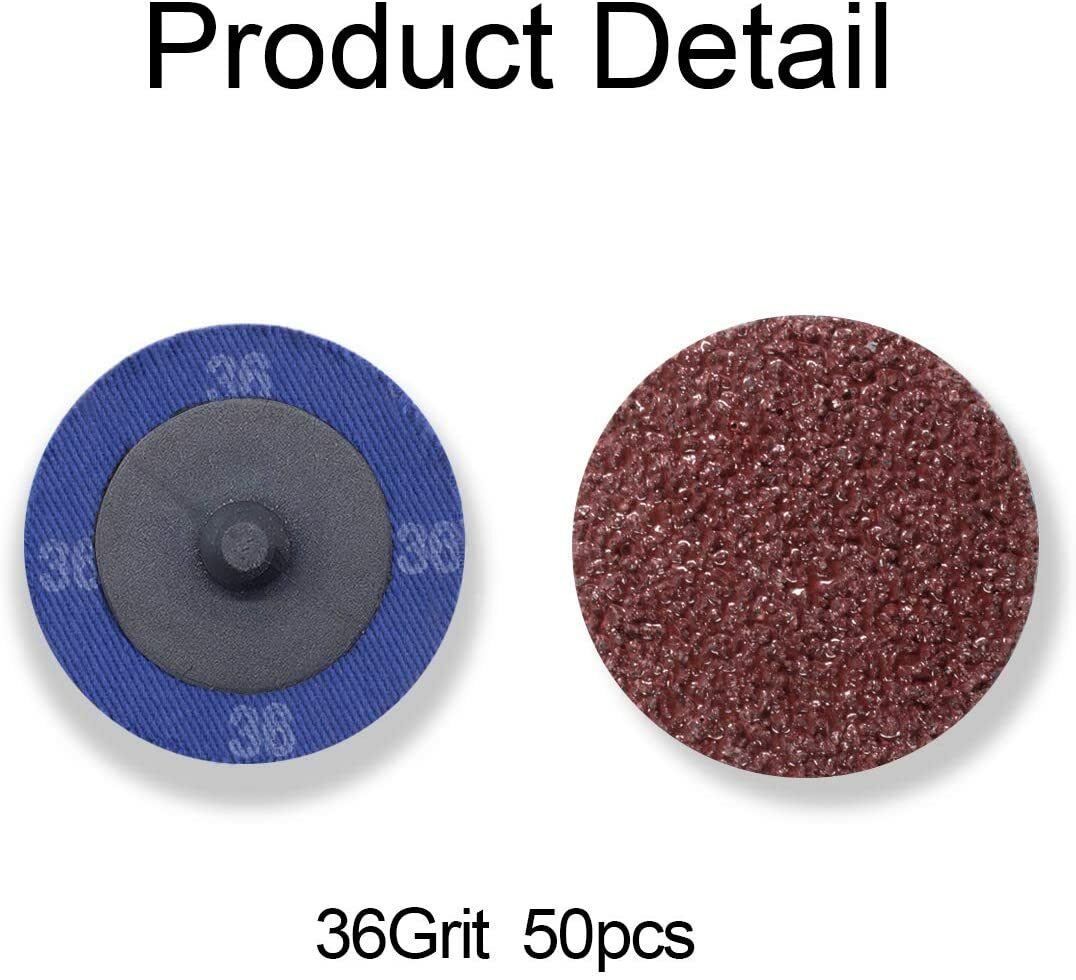 50PCS 2 inch 36 Grit Aluminum Oxide Roll Lock Die Grinder Sanding Grinding Disc