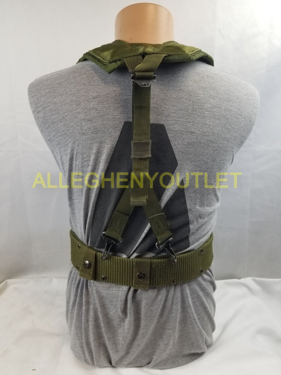 Original U.S Army OD Webbing System LBE Suspenders Pistol Belt LC-2 Military