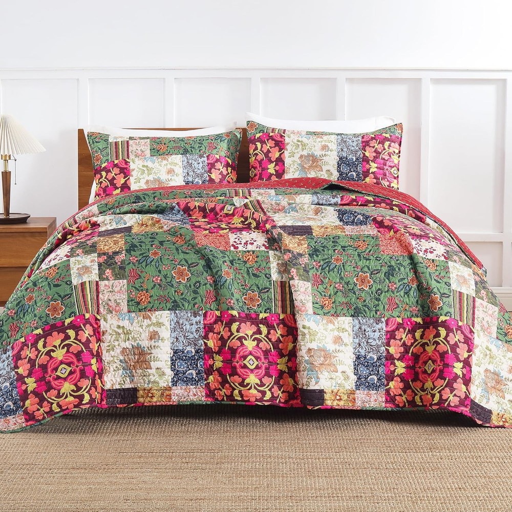 Twin Quilt Set Bed Patchwork Quilts Queen Size Comforter Coverlet Bedspread