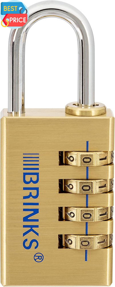 - 30Mm Solid Brass 4-Dial Resettable Padlock - Chrome Plated with Hardened Steel