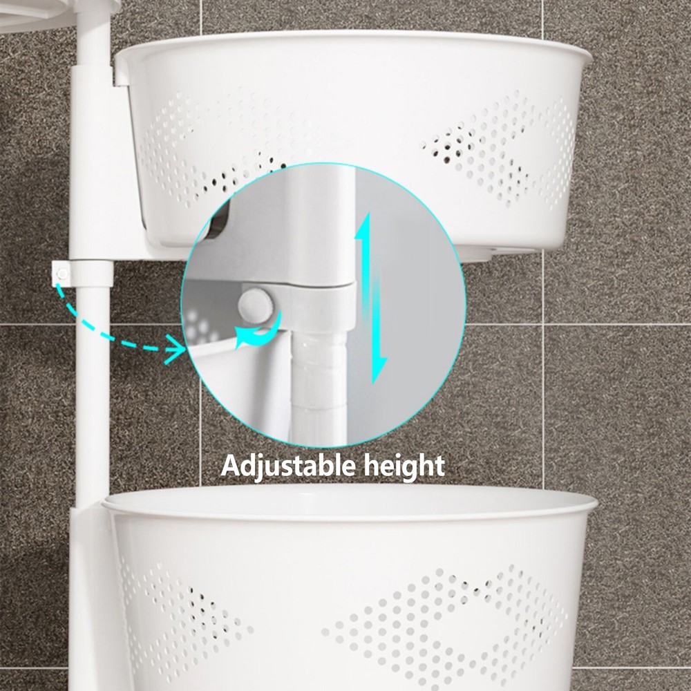 Multi-Layer Kitchen Storage Cart Rotating Basket Vegetable Rack Storage Shelves