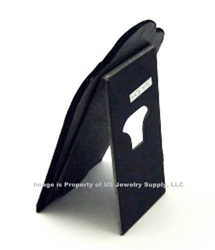 1 Small Black Leatherette Necklace Pendant Easel Back Display 3 3/4"W x 5 1/4"