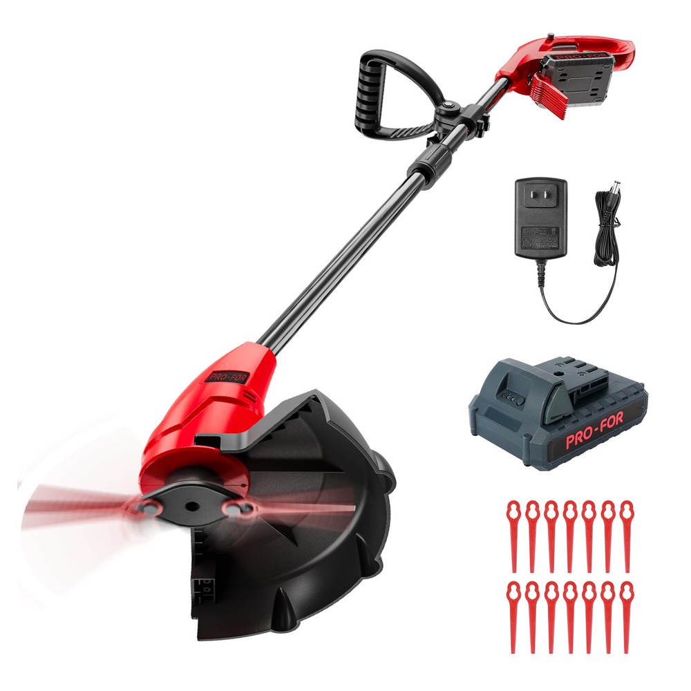 20V Lightweight Stringless Grass Trimmer, Battery Powered Weed Eater, Cordles...