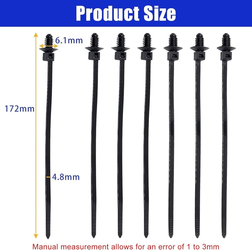 Christmas Tree Cable Ties, Universal Push Mount Cable Zip Tie Black Fir Tree Cab