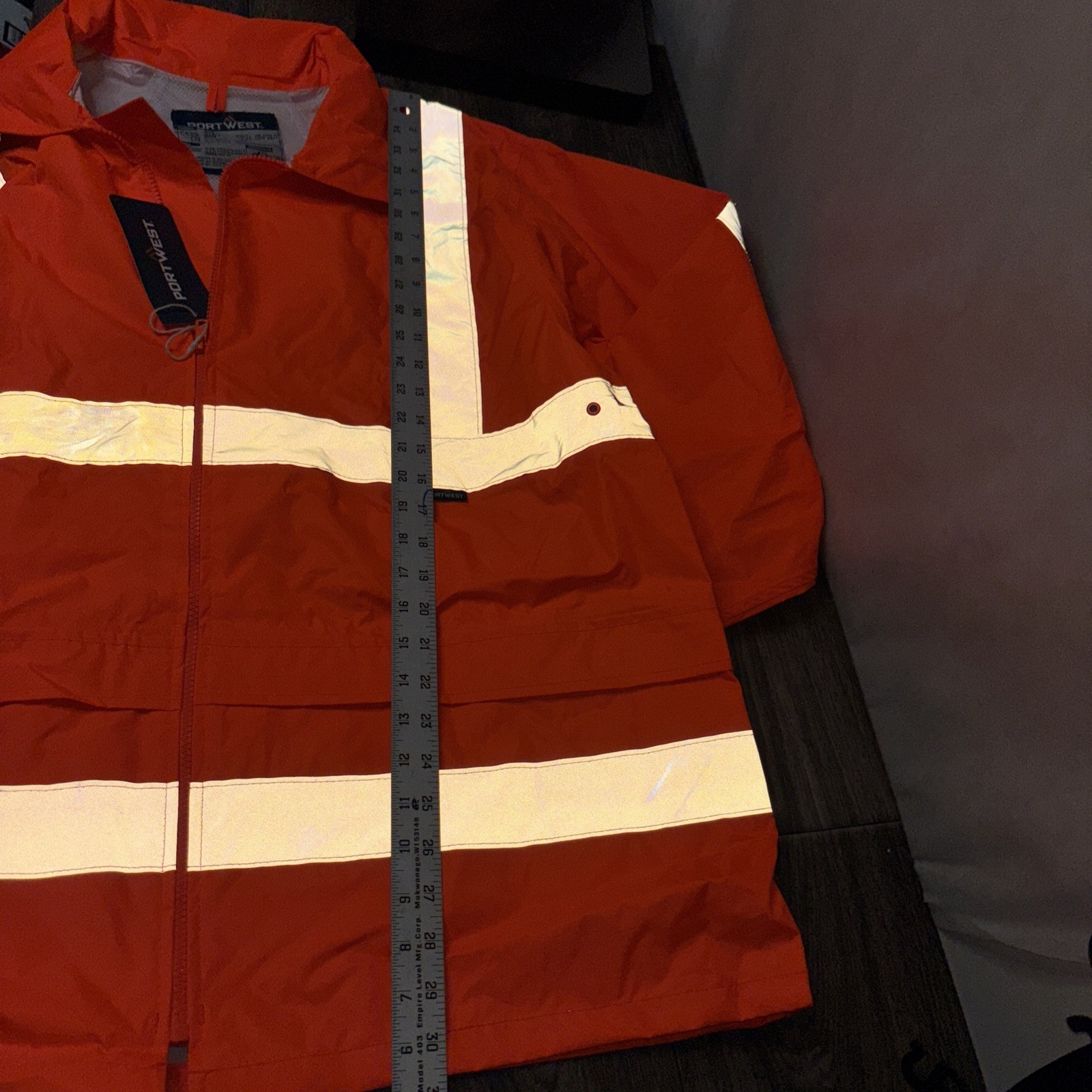 Portwest UH440 Hi-Vis Orange Rain Jacket XL Reflective Work Safety Logo