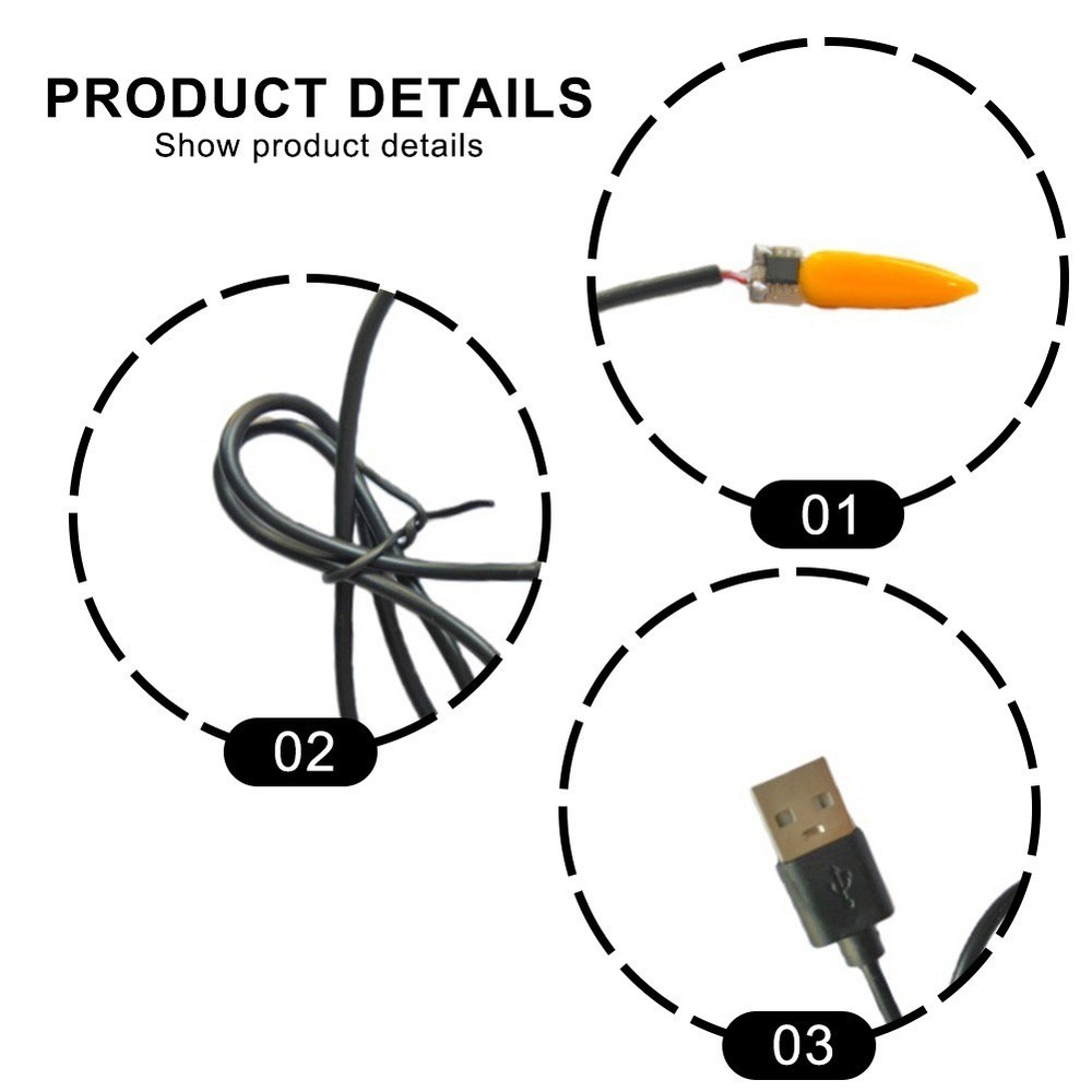 For Parties For Cafes USB Flame Lamp USB Powered Realistic Flame Effect