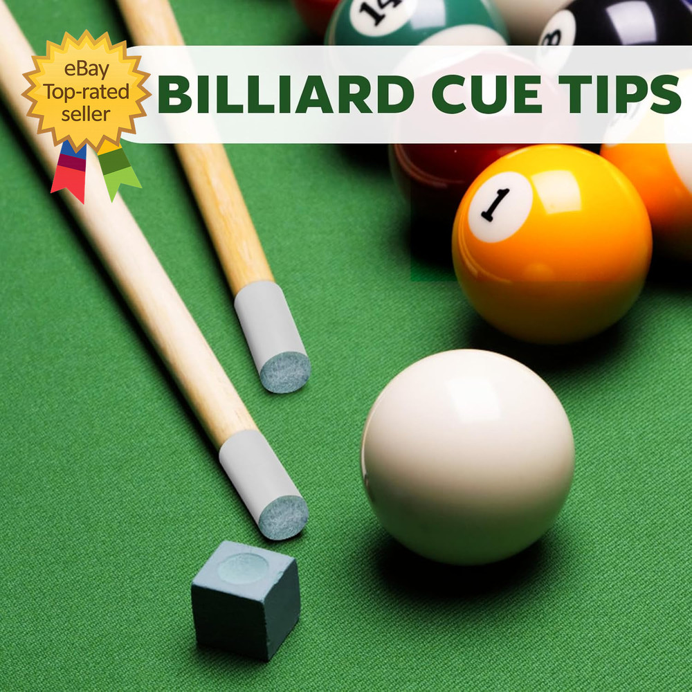 40Pcs Slip on Pool Cue Tips Replacement Kit 4 Sizes Upgrade Pool Stick Tips