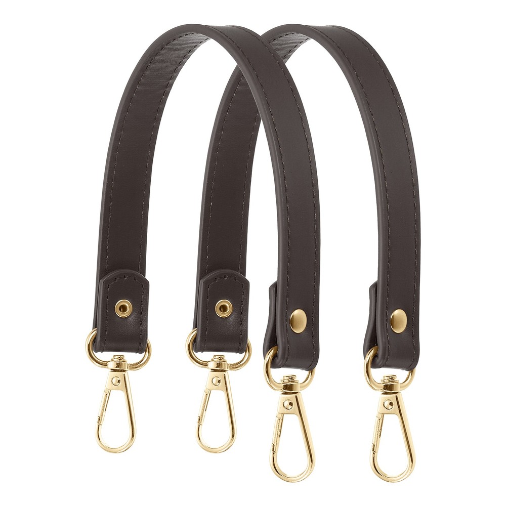 13" Leather Purse Strap Replacement Silver Buckle Handbag(2 Pack, Dark Brown)