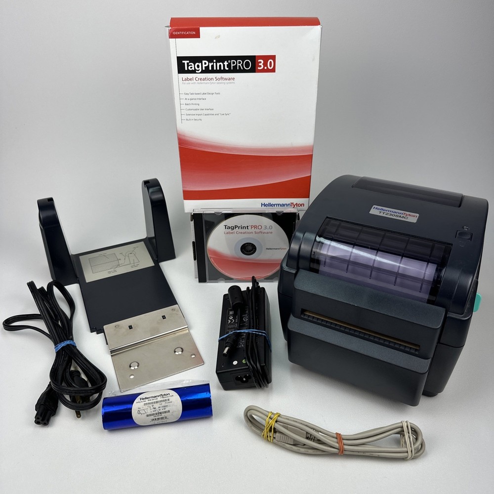 Hellermann Tyton TT230SM Thermal Transfer Printer W/ Extras, Power & Feed Tested
